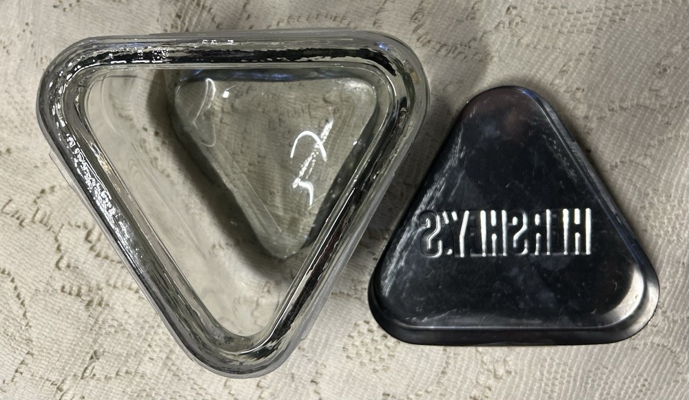Hershey’s Kiss Triangular Glass And Metal Candy Jar Dish Container
