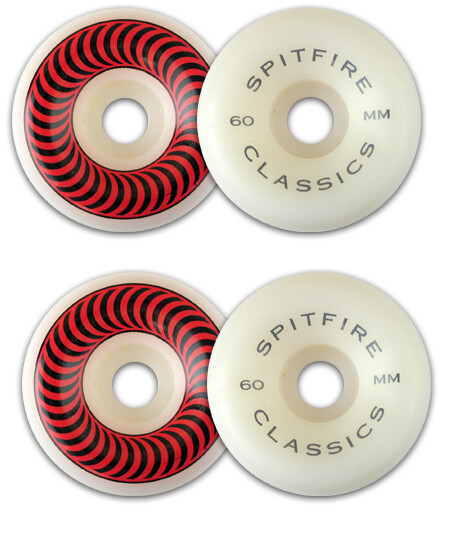 Spitfire Skateboard Wheels Classics 60mm + Spitfire Bearings