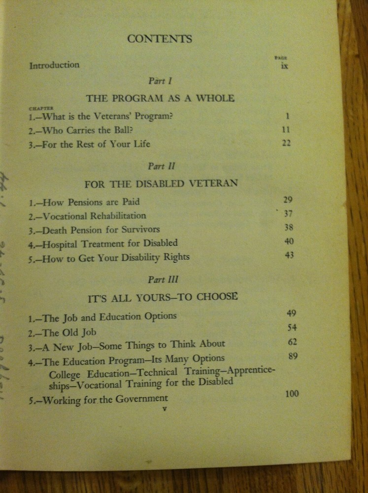 The Veterans’ Program. A Complete Guide to Its Benefits, Rights & Options (1946)