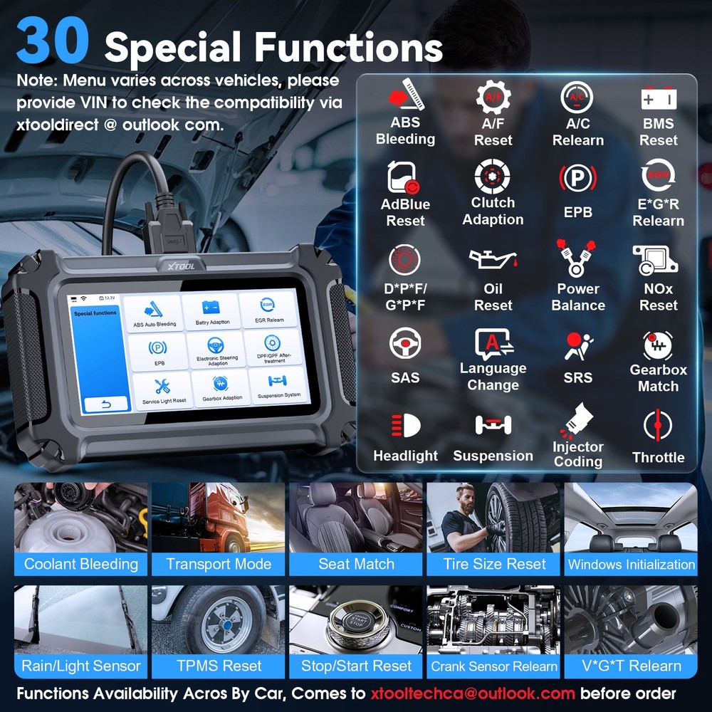 XTOOL D6S OBD2 Scanner Full System Diagnostic Code Reader Scan Tool FCA Autoauth