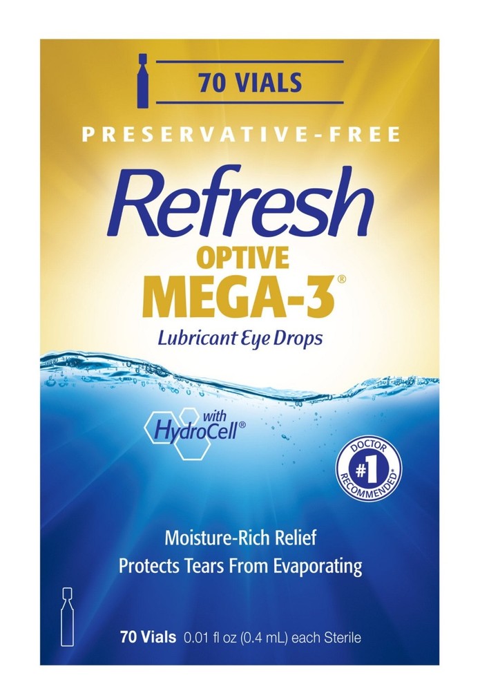 Refresh Optive Mega-3 Lubricant Eye Drops 70 Single Use Vials