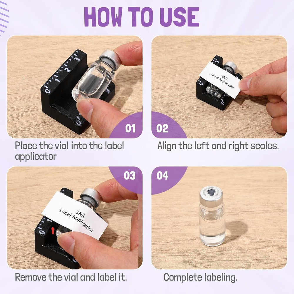 2 Pcs Vial Label Applicator Bottle Labeling Application Tool for Small Jars Esse