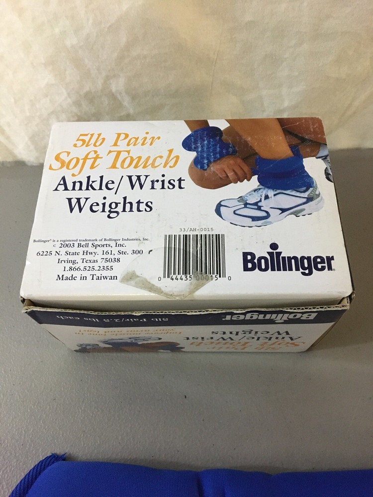 Bollinger SOFT TOUCH Adjustable Ankle/Wrist Weights 5lb Pair 2.5 Home Workout