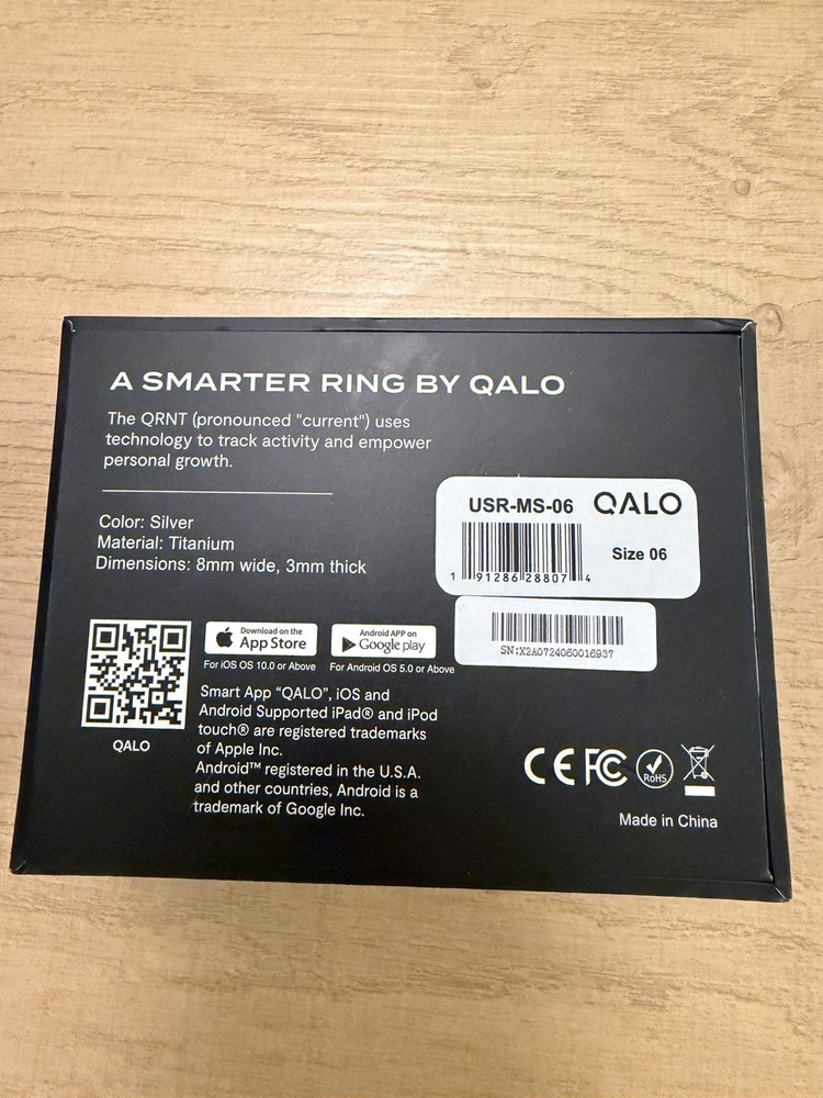 QALO QRNT Smart Ring size 06