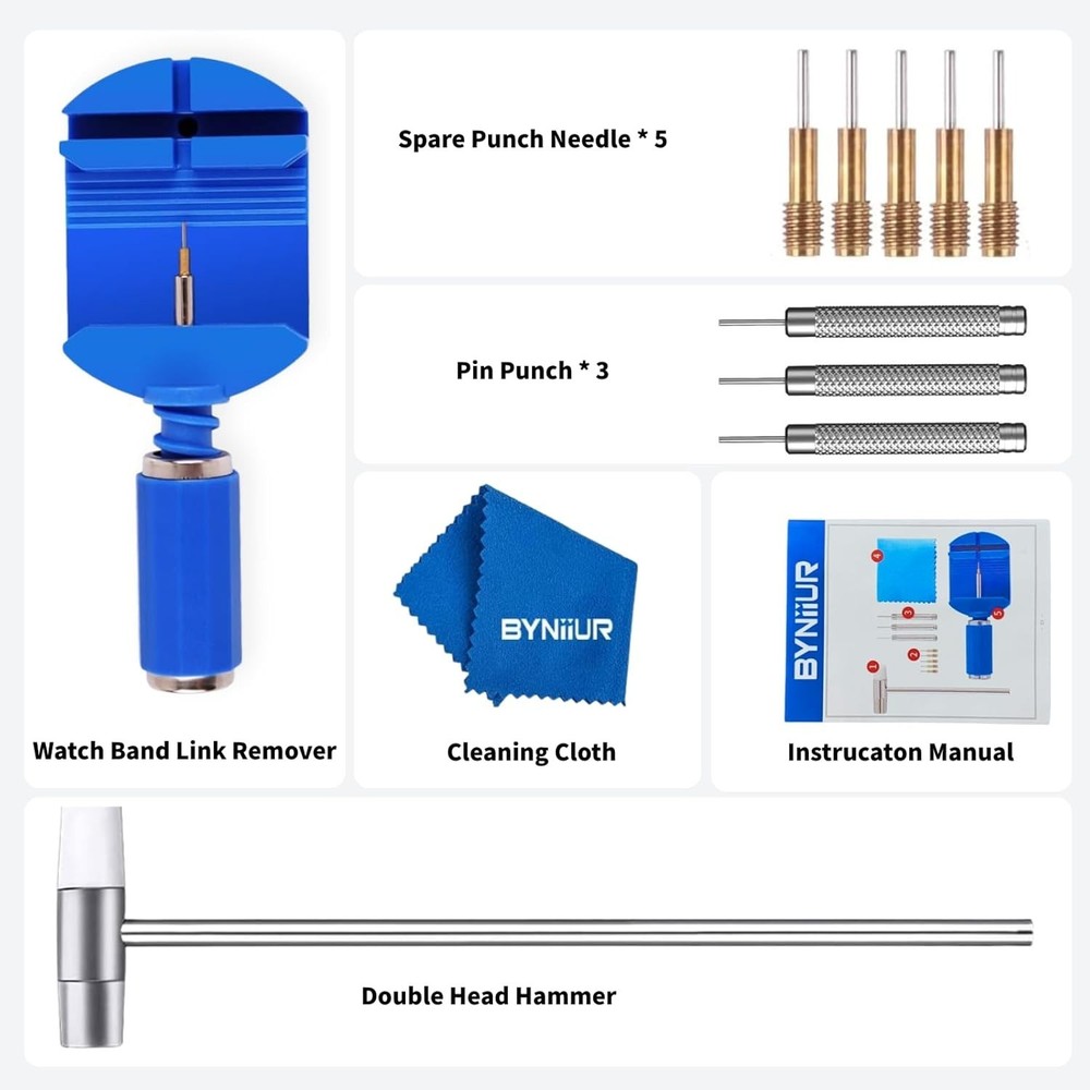 Watch Link Removal Tool Kit for Band Adjustment and Sizing Repairs