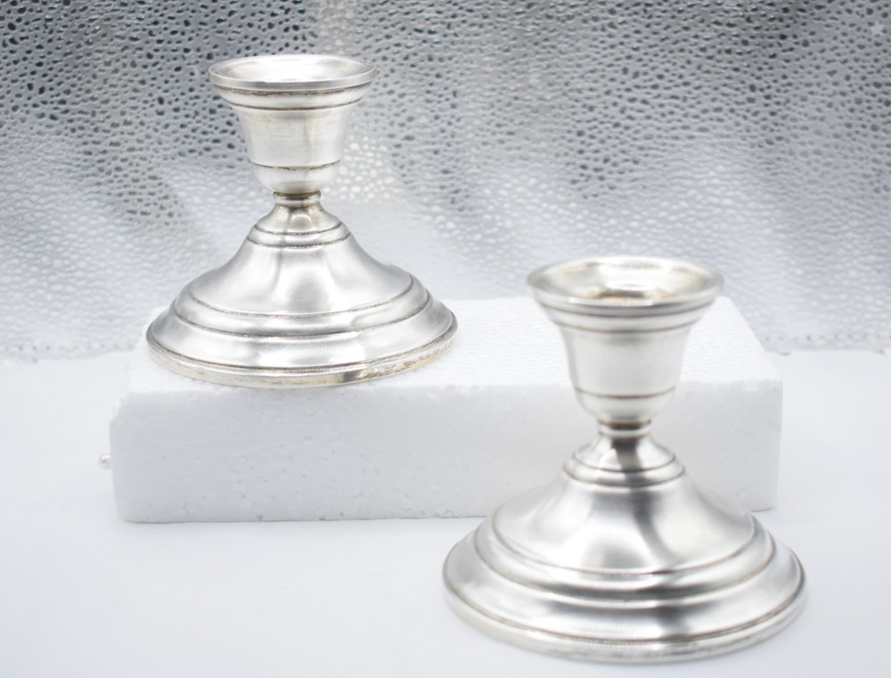 Vintage Sterling Silver Weighted Candlesticks Pair