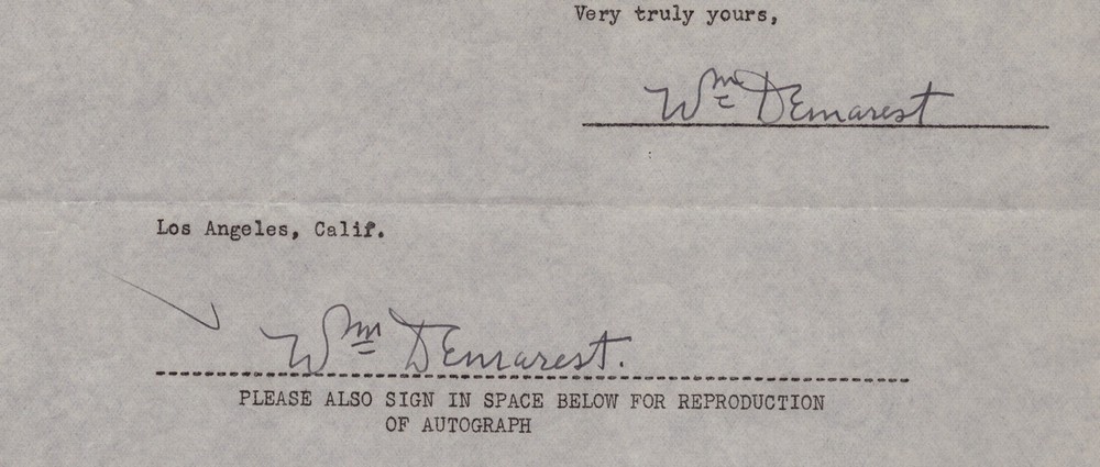 WILLIAM DEMAREST - DOCUMENT DOUBLE SIGNED 06/12/1946