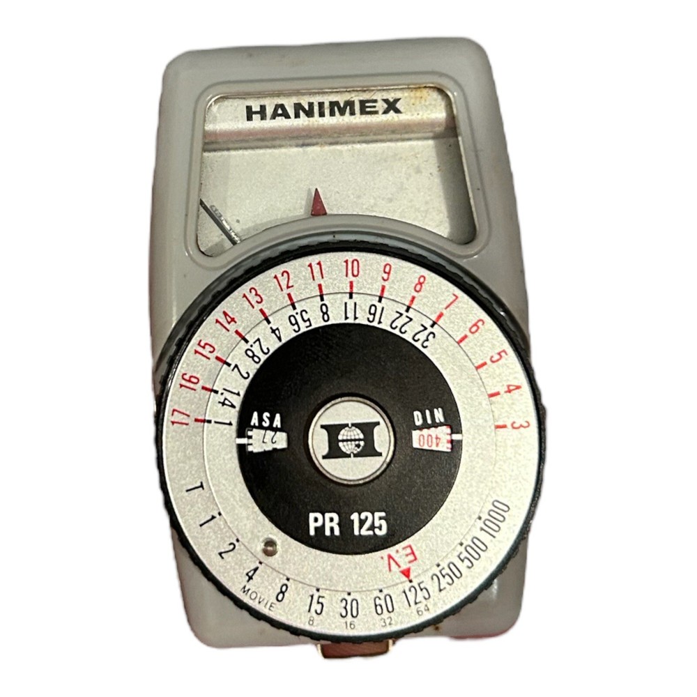 Vintage Hanimex Model PR 125 Handheld Light Meter with Case