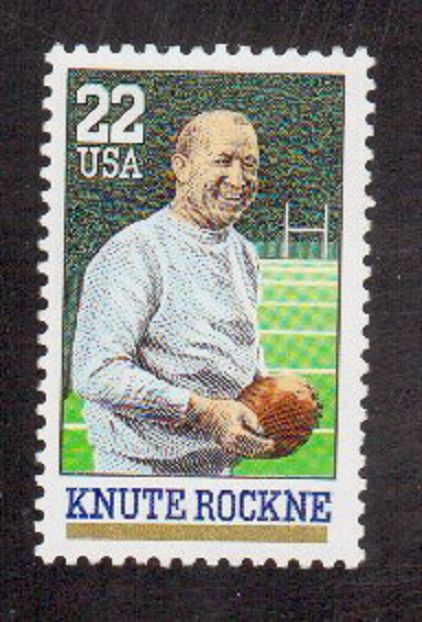 Scott # 2376...22 Cent...Knute Rochne...5 Stamps