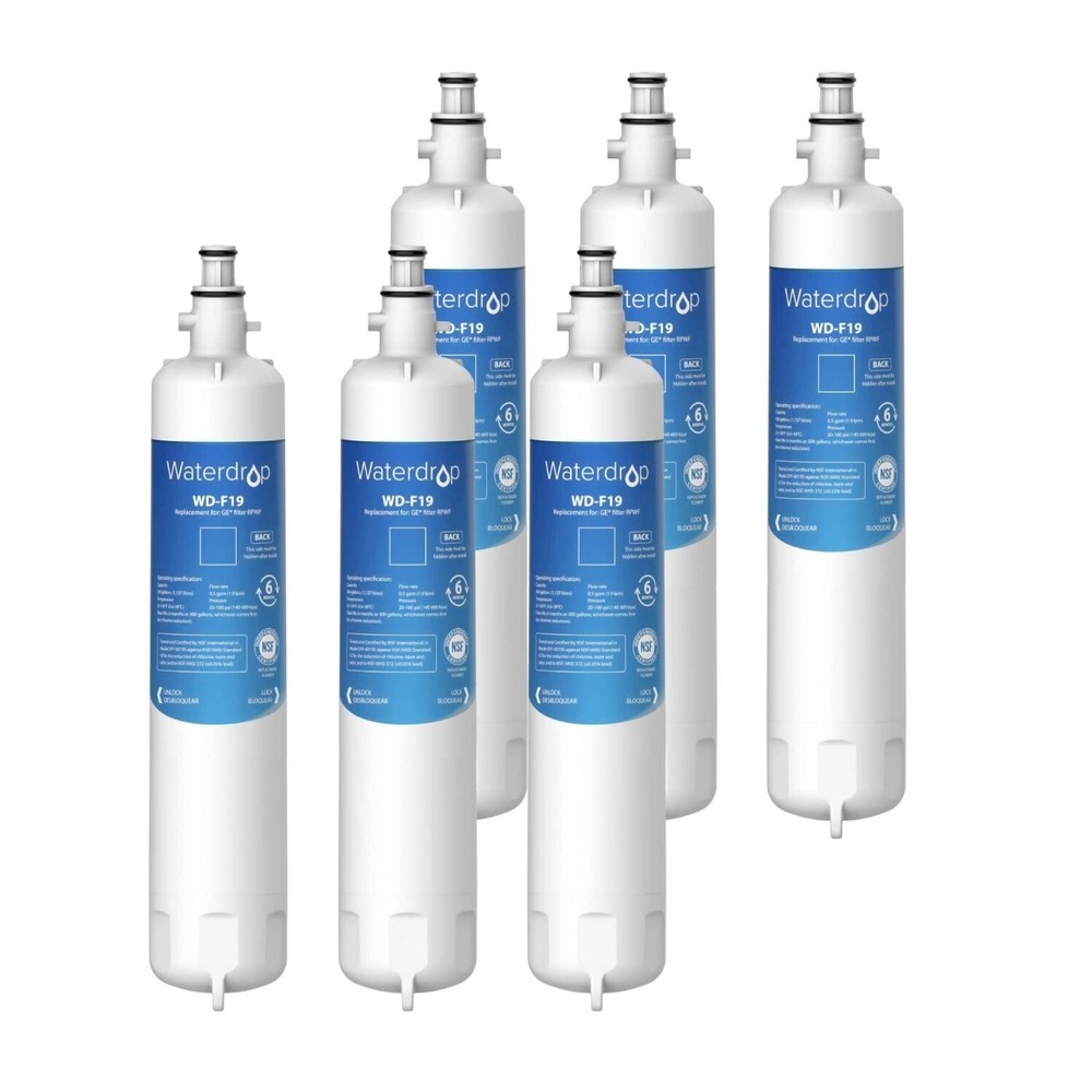 Waterdrop Refrigerator Water Filter Replacement for GE® RPWF(NOT RPWFE),6 Pack