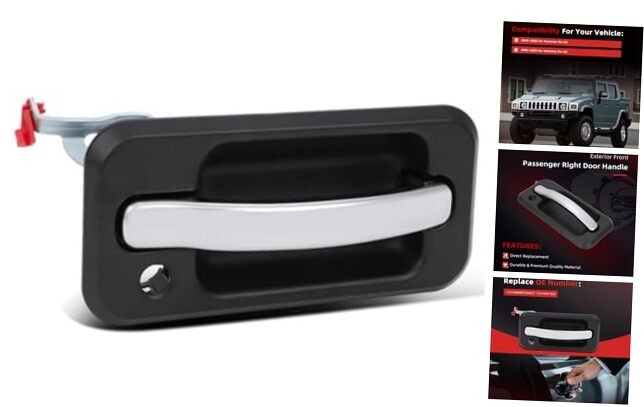Exterior Door Handle Set - Front Passenger Right Balck/Chrome (1pc)