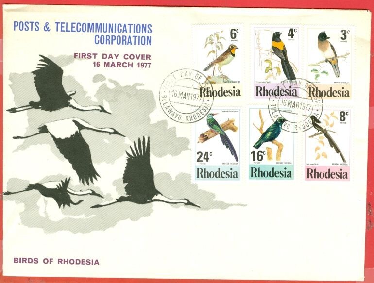 Rhodesia Topic BIRD 1977 FDC Cover