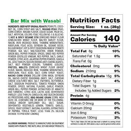 Beer Nuts Bar Mix with Wasabi - Value Pack, 4 Ounce, 12 per case