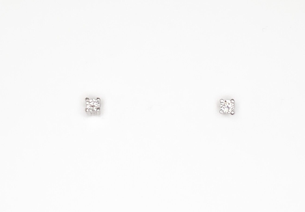 2 mm Round Lab Created Diamond Sterling Silver Screwback Small Stud Earrings