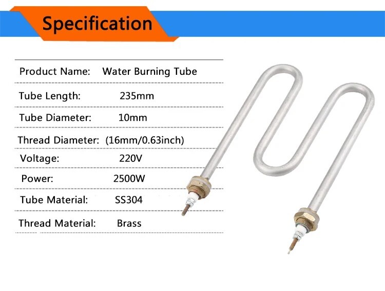 Electric Water Heater Tubular Steel Pipe Noodle Pot Cooking Machine 2000W 220V