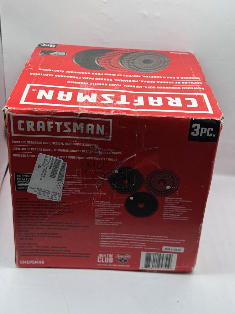 Craftsman Powered Scrubber Brush Set (CMCPSMHB) - 3 brushes - soft medium hard