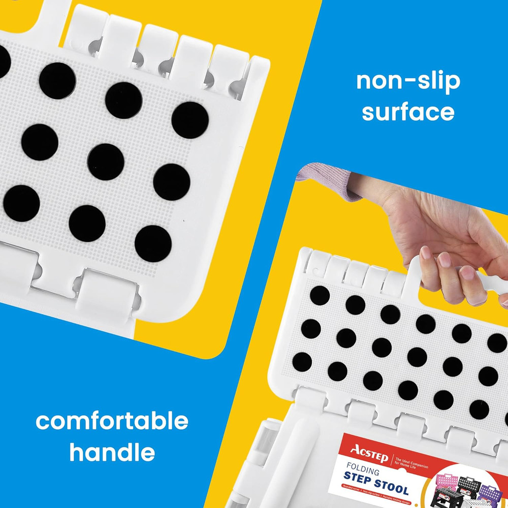 Folding Step Stool Portable Collapsible Plastic Step Stool 9 Inch Foldable Step