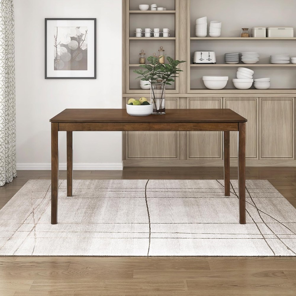55.5" Dining Table 4 Modern Rectangular Dining Room Table Wood Dining Table
