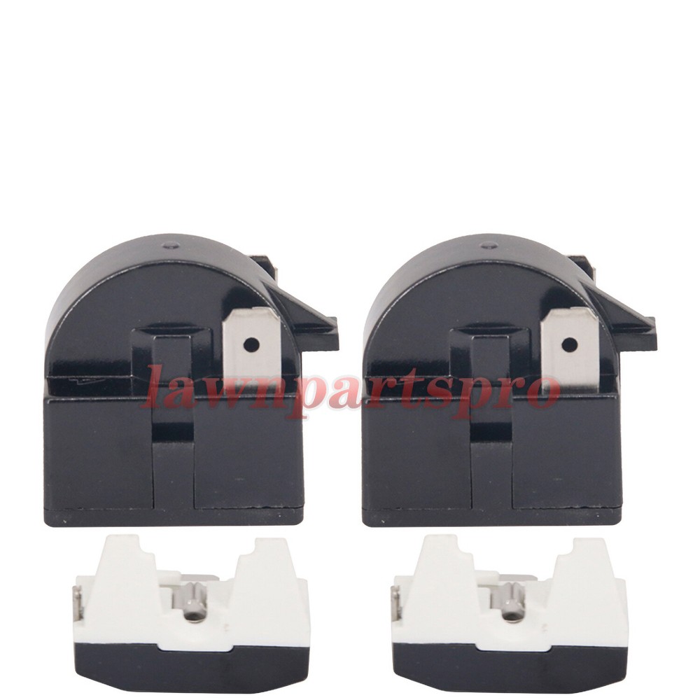 2x Refrigerator PTC Starter Relay Replace 2 Pins Compressor Overload Protector