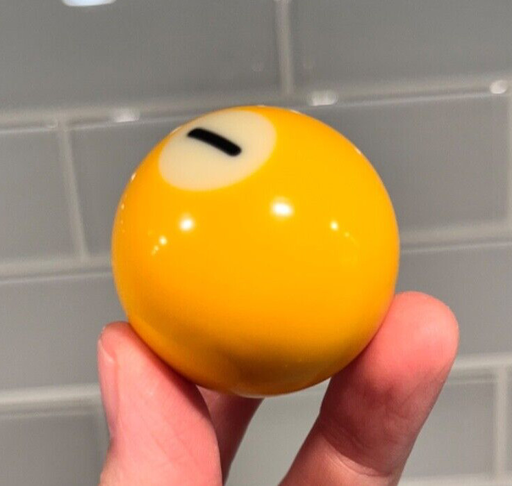 Mini Pool Billiard Ball 1.5" - Replacement Collectible - SOLID YELLOW #1