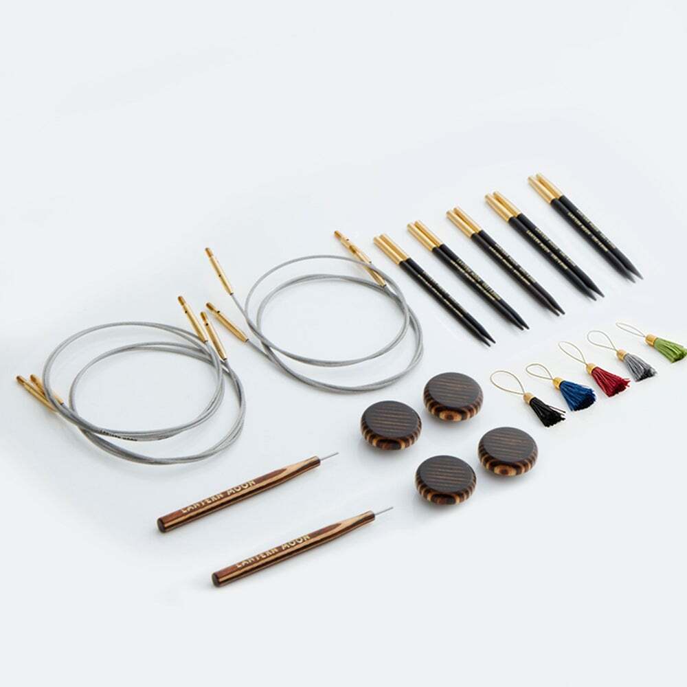 Lantern Moon Heritage 4" Ebony Interchangeable Knitting Needle Set with Silk