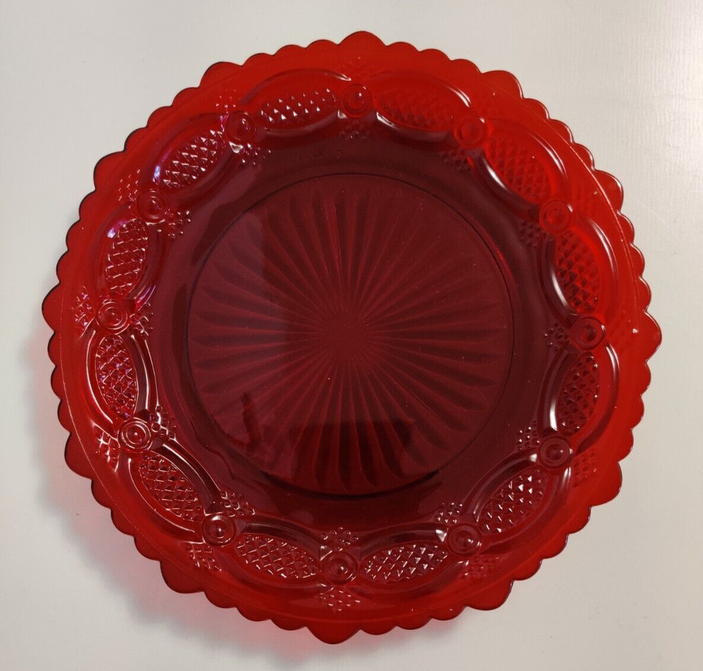 Avon Ruby Red Cape Cod Glassware 1876 7.5" Salad / Dessert Plate
