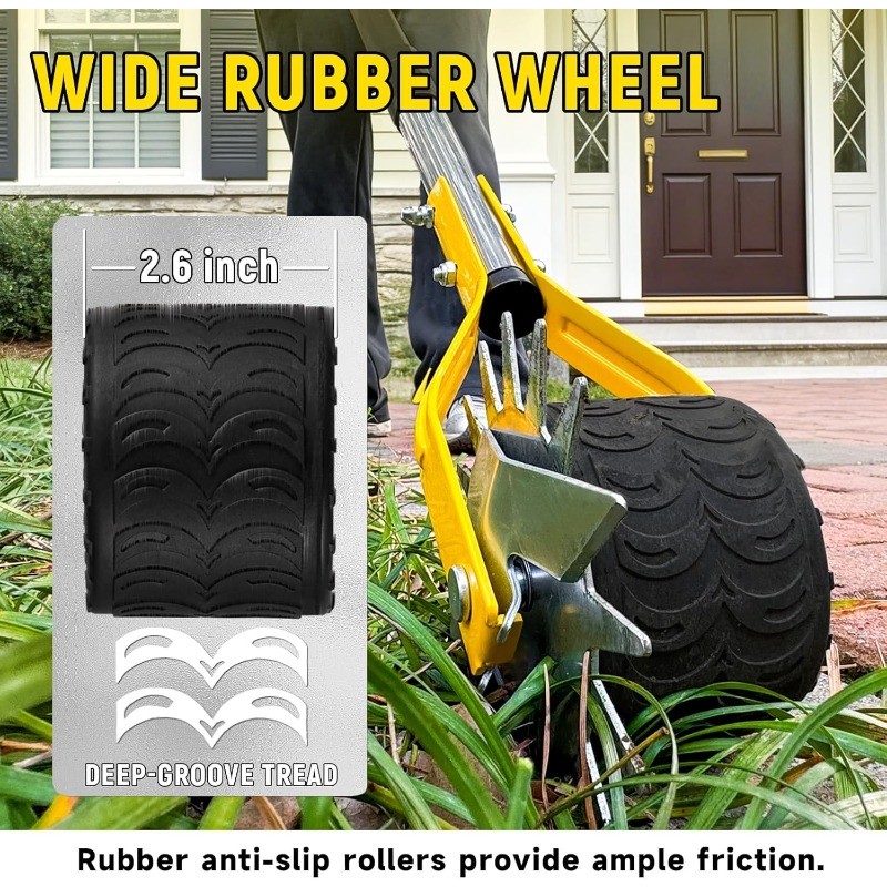 75" Manual Lawn Edger w/ Extra-Wide Wheel Adjustable Handle
