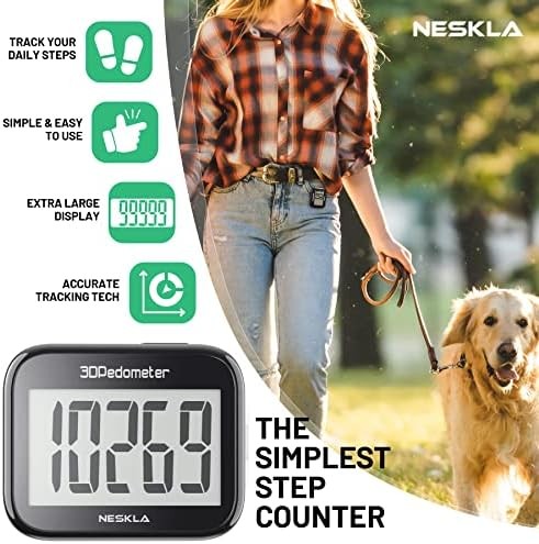 Pedometer Walking Step Counter Large Digital Display Step Tracker Clip
