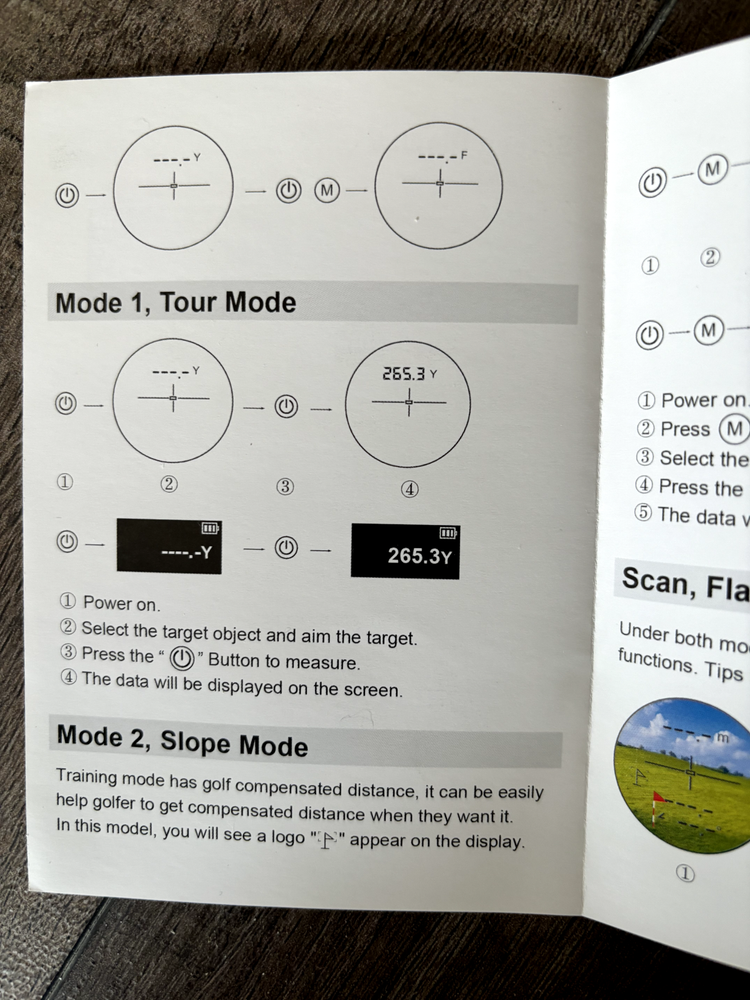 golf rangefinder, slope, Dual LCD display, Flagpole lock & Vibration, Rechargble