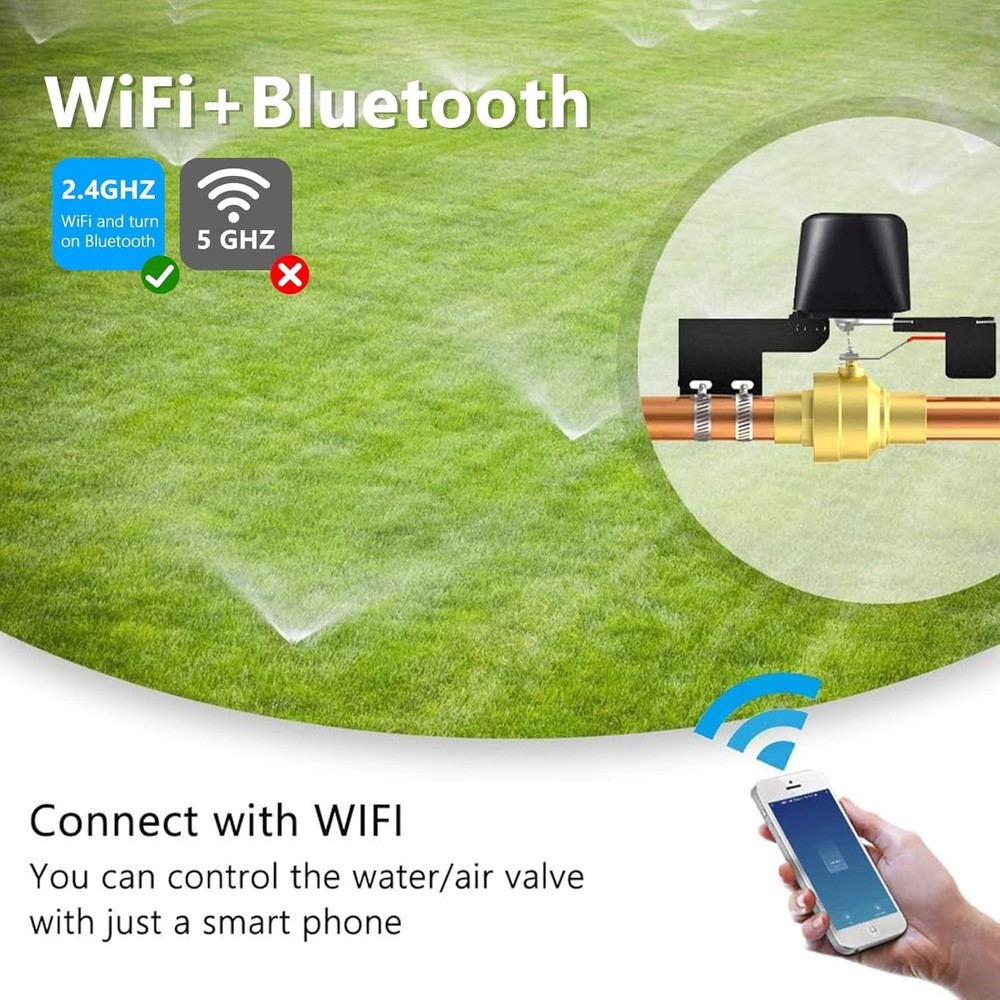 Compact Smart Water Valve with Remote Control - Compatible with iOS/Android