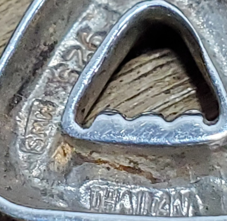 Vtg Mark Wasserman Samara MWS Sterling Silver Triangular Drop Earrings Signed