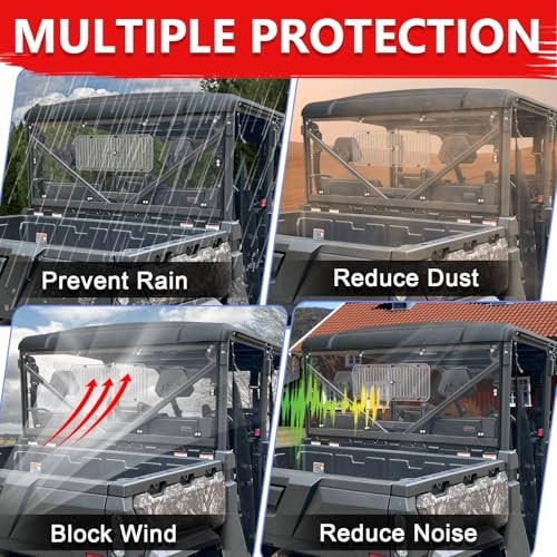 UFORCE Vented Rear Windshield, UFORCE 1000 Back Window Compatible with Clear