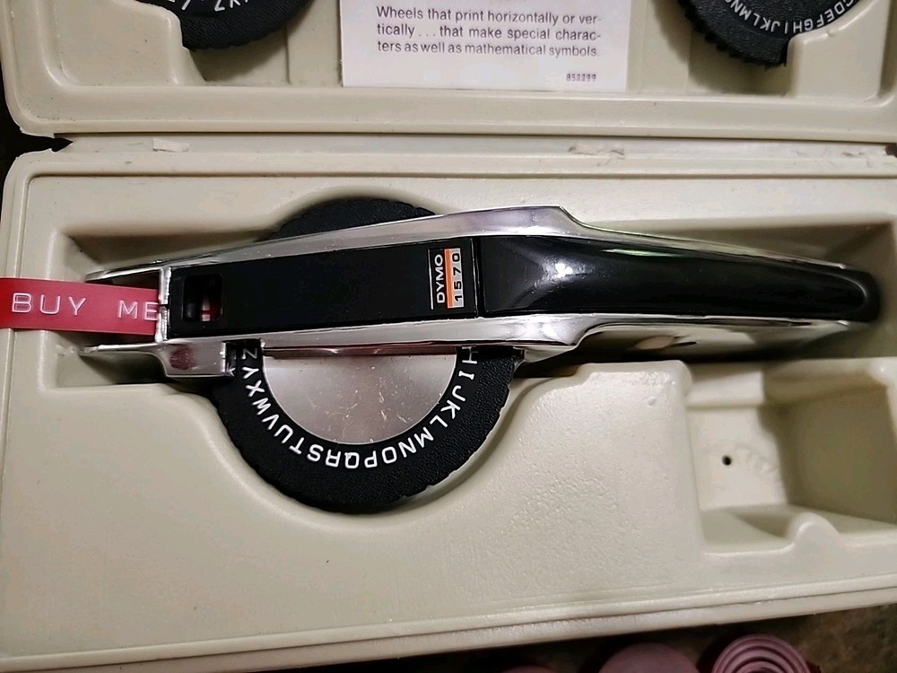 DYMO 1570 Deluxe Typewriter Label Maker Original Case 3 wheels EXCELLENT