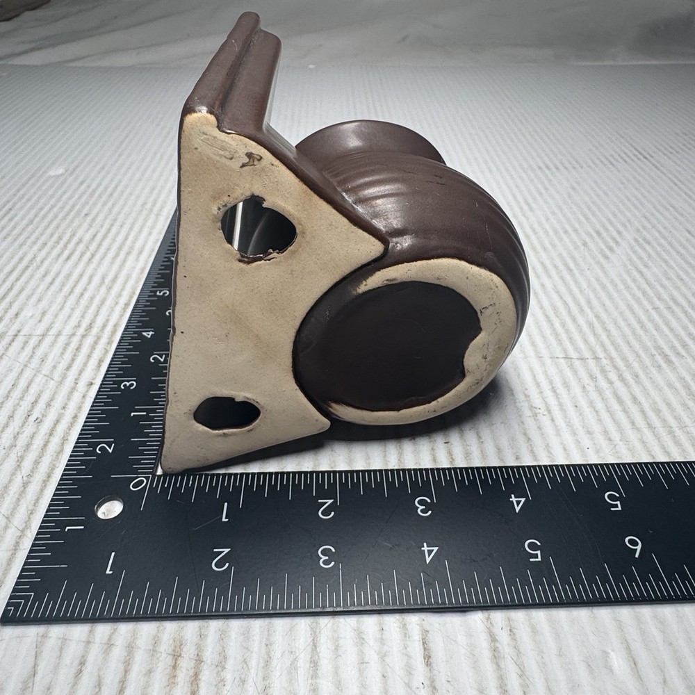 Vtg Dark Brown Match Holder