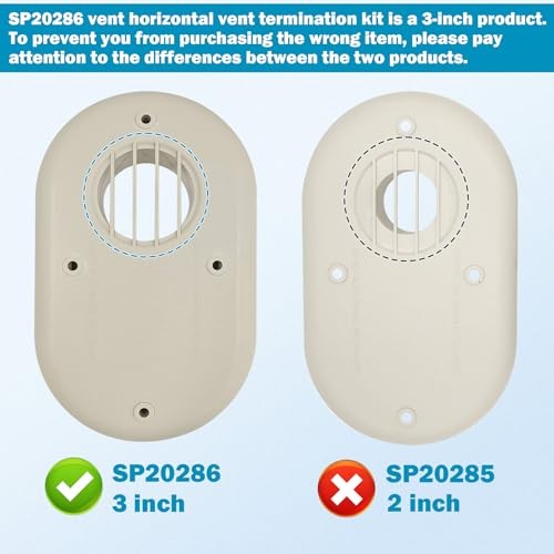 SP20286 3-Inch Vent Horizontal Vent Termination Kit, with Screws for Outside