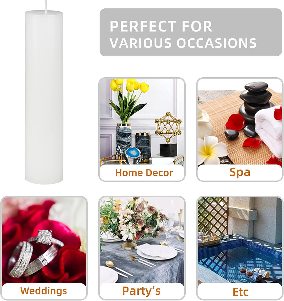 9 Inch White Pillar Candle