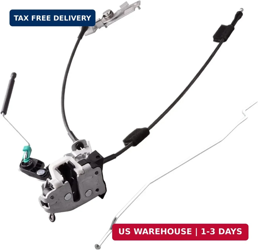 Door Latch Assembly w/cable Rod compatible for 1992-2014 Ford E150 E250 E350 Rig