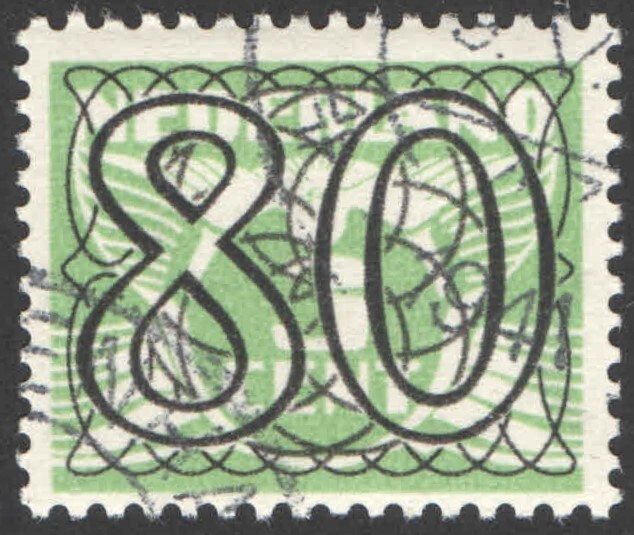 Netherlands 1940, Guilloche, 80 cent used, VF