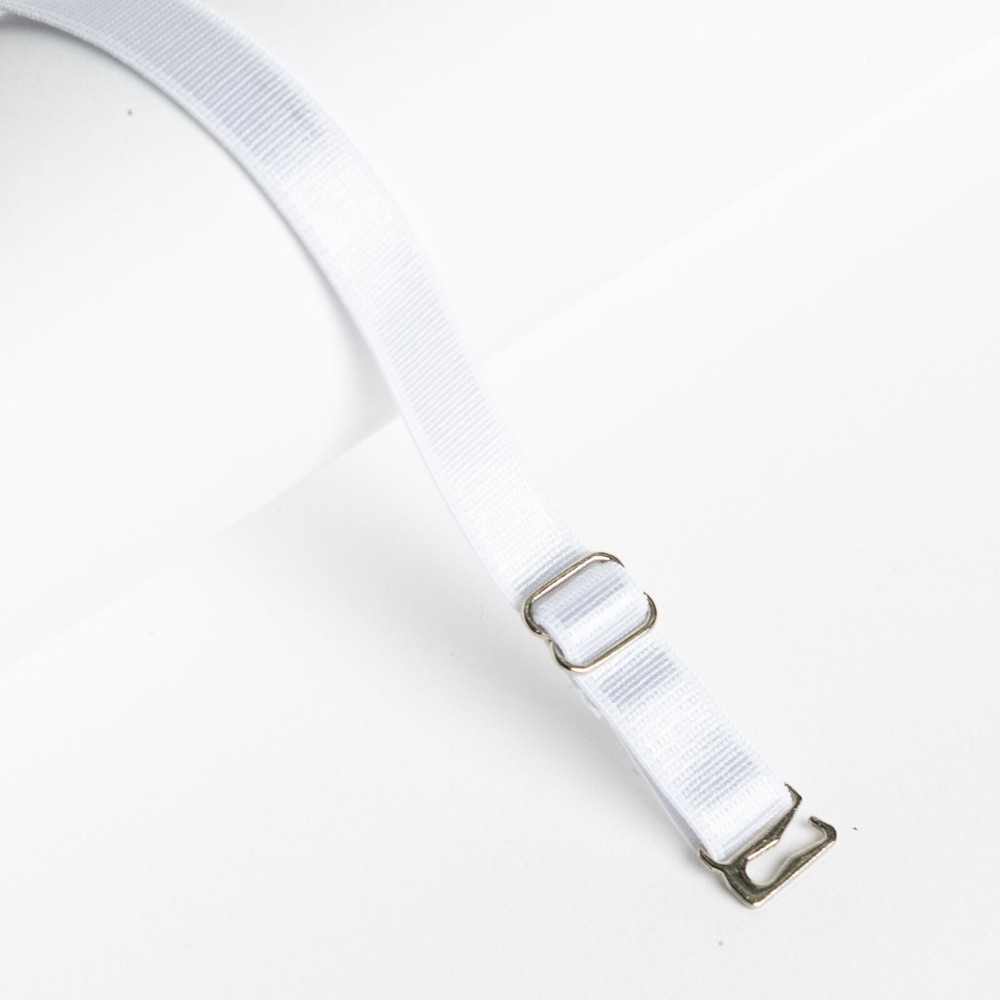 WHITE REPLACEMENT BRA STRAPS - ADJUSTABLE - 1CM WIDE