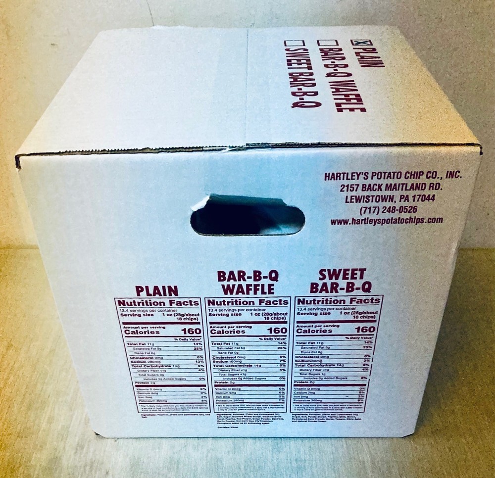 Hartley's Hartleys Potato Chips 3-Bag Plain Kettle Cooked Box