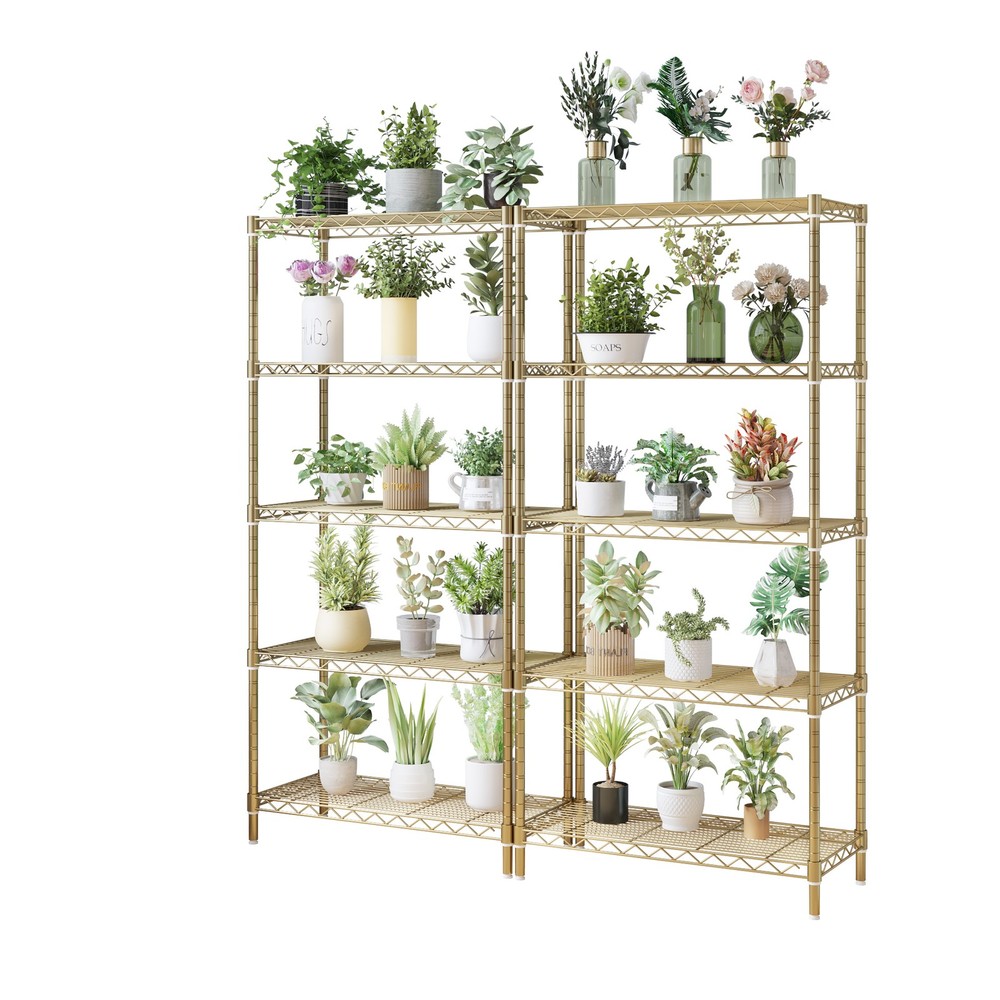 five-layer display stand without wheels with adjustable feet