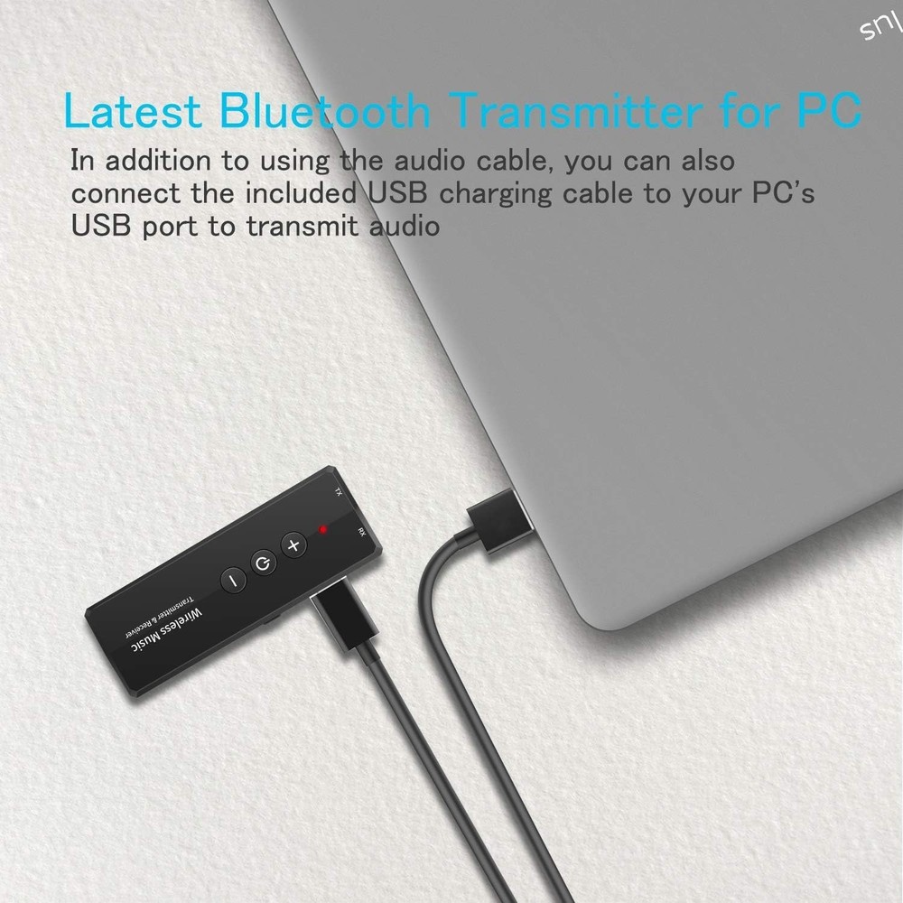 Portable Bluetooth 5.3 Rechargeable Audio Transmitter & Receiver, Compact Design