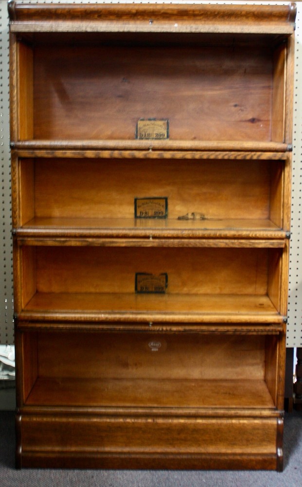 Antique Oak Globe-Wernicke 4-Stack Barrister Bookcase 58"H