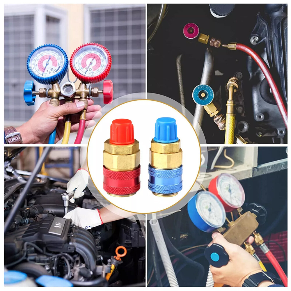 AC Conversion Quick Manifold Connector Adapter High Low Gauge Straight Coupler