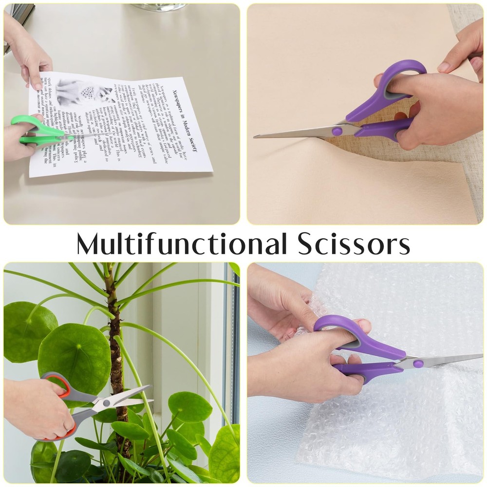 3 Pack Scissors Set, 8.3" Heavy Duty Scissors with 25 mm Thickness Sharp Blad...