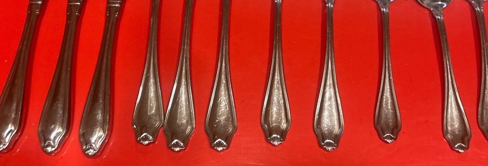 11 Pc Wallace SHELLBROOK Stainless 18/8 Mixed Flatware Glossy VC