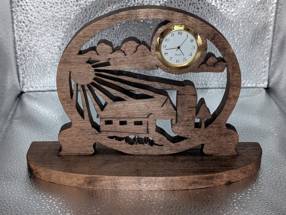Handmade scrollsawn Wood Farm Clock
