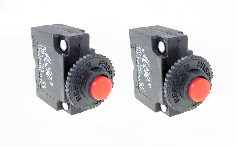 (2 PACK) PROCRAFT MR1-10A 10A Panel Mount Circuit Breaker / Overload Protector