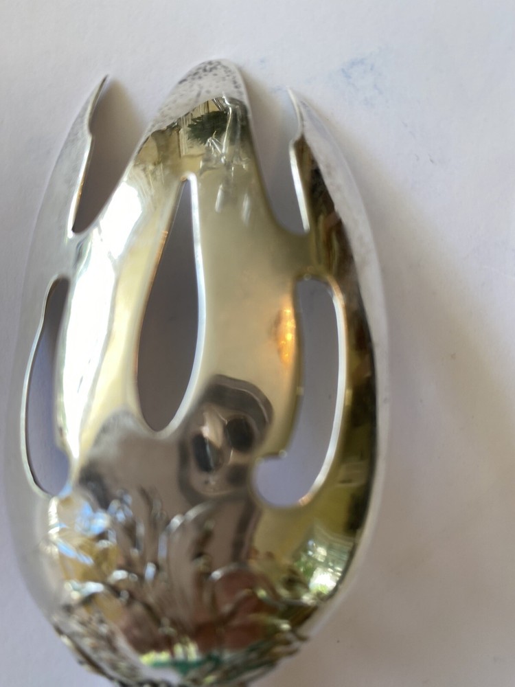 Gorham sterling Silver Dauphin Pierced Serving Spoon 8 3/8”