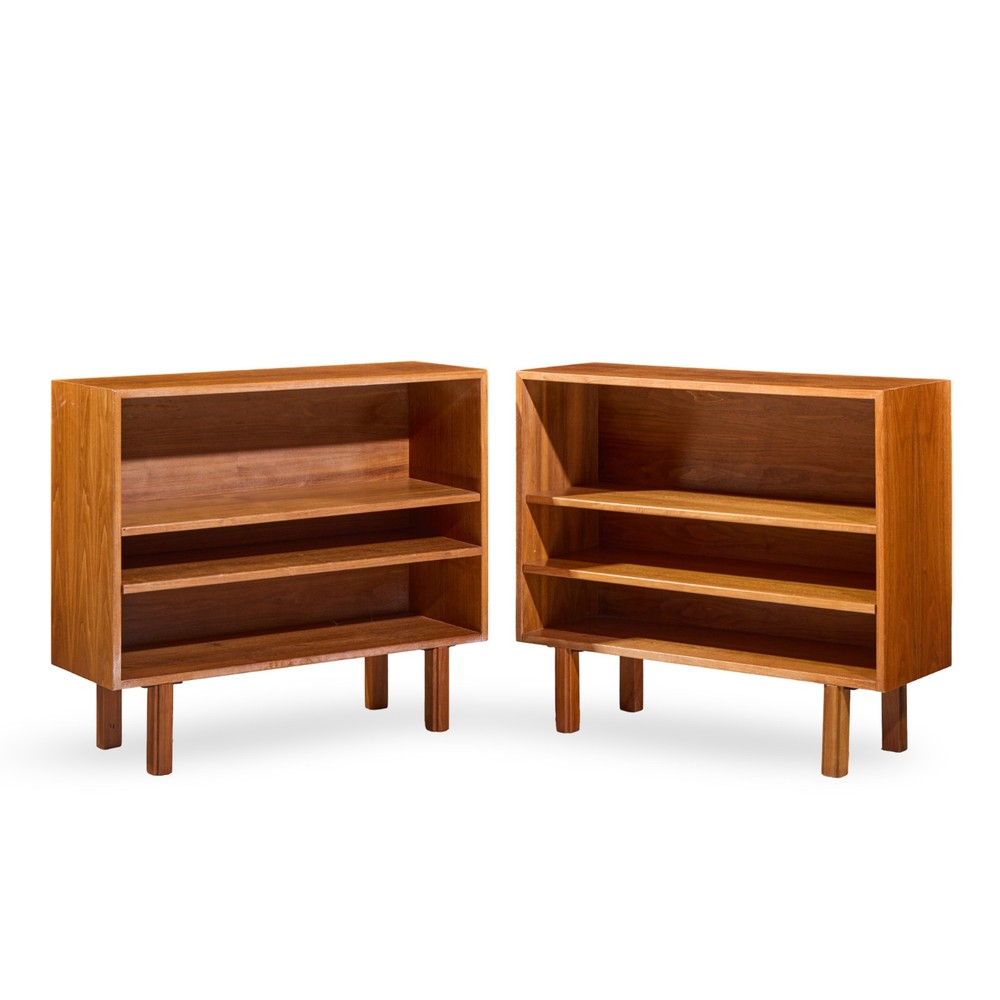 Jens Risom Mid Century Walnut Book Case - Pair